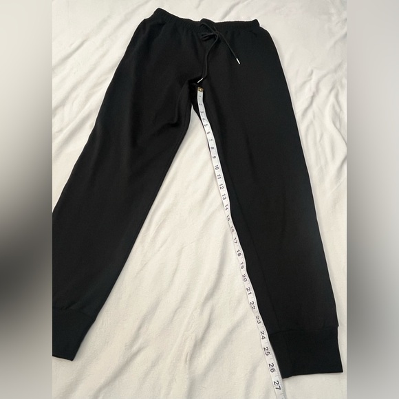 Black Joggers Cotton Blend Drawstring Sweatpants with Rainbow Stripes - Picture 5 of 15